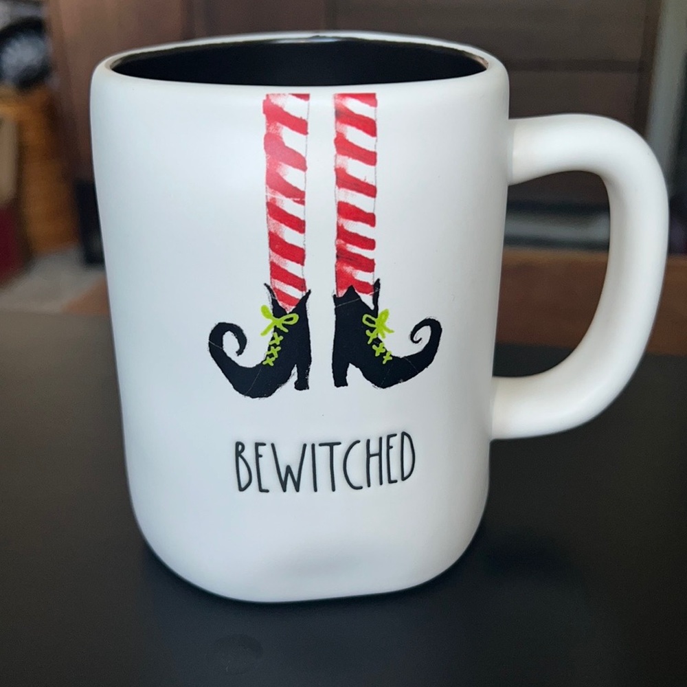 New Rae Dunn Halloween bewitched mug with witch’s feet